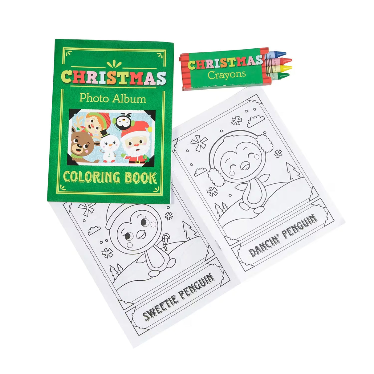 Christmas Coloring Books with 4-Color Crayons 12 Pack Activity Set