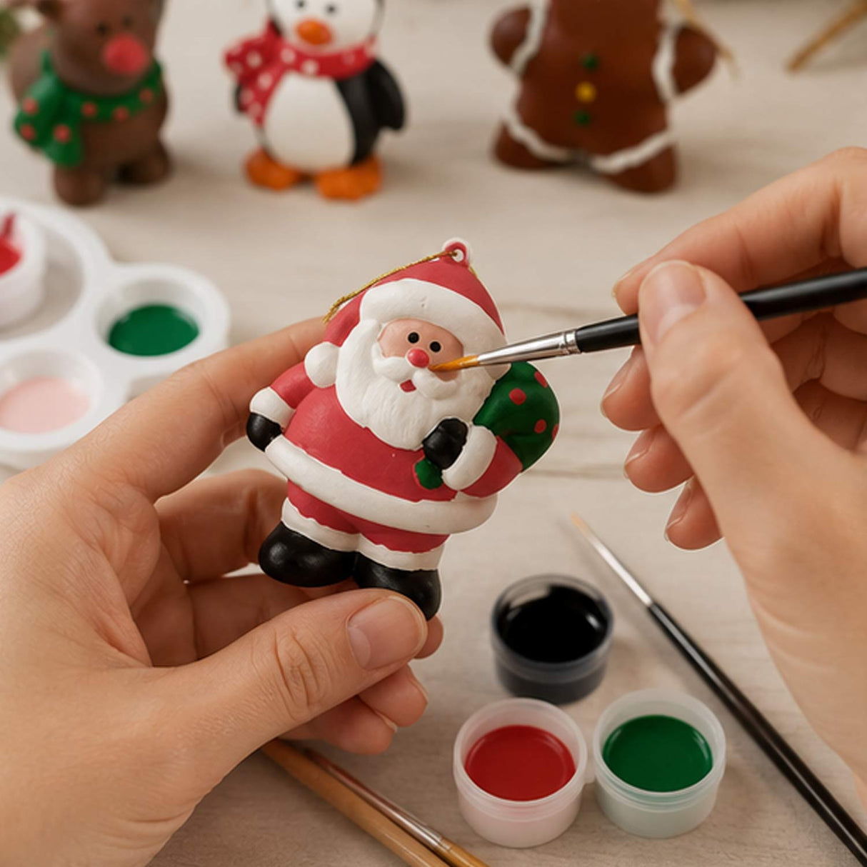 DIY Ceramic Holiday Character Christmas Ornaments 3 Inch 12 Pc