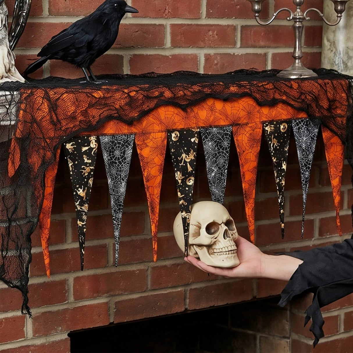 Pennant Mantel Scarf Halloween Decoration (82" x 35")