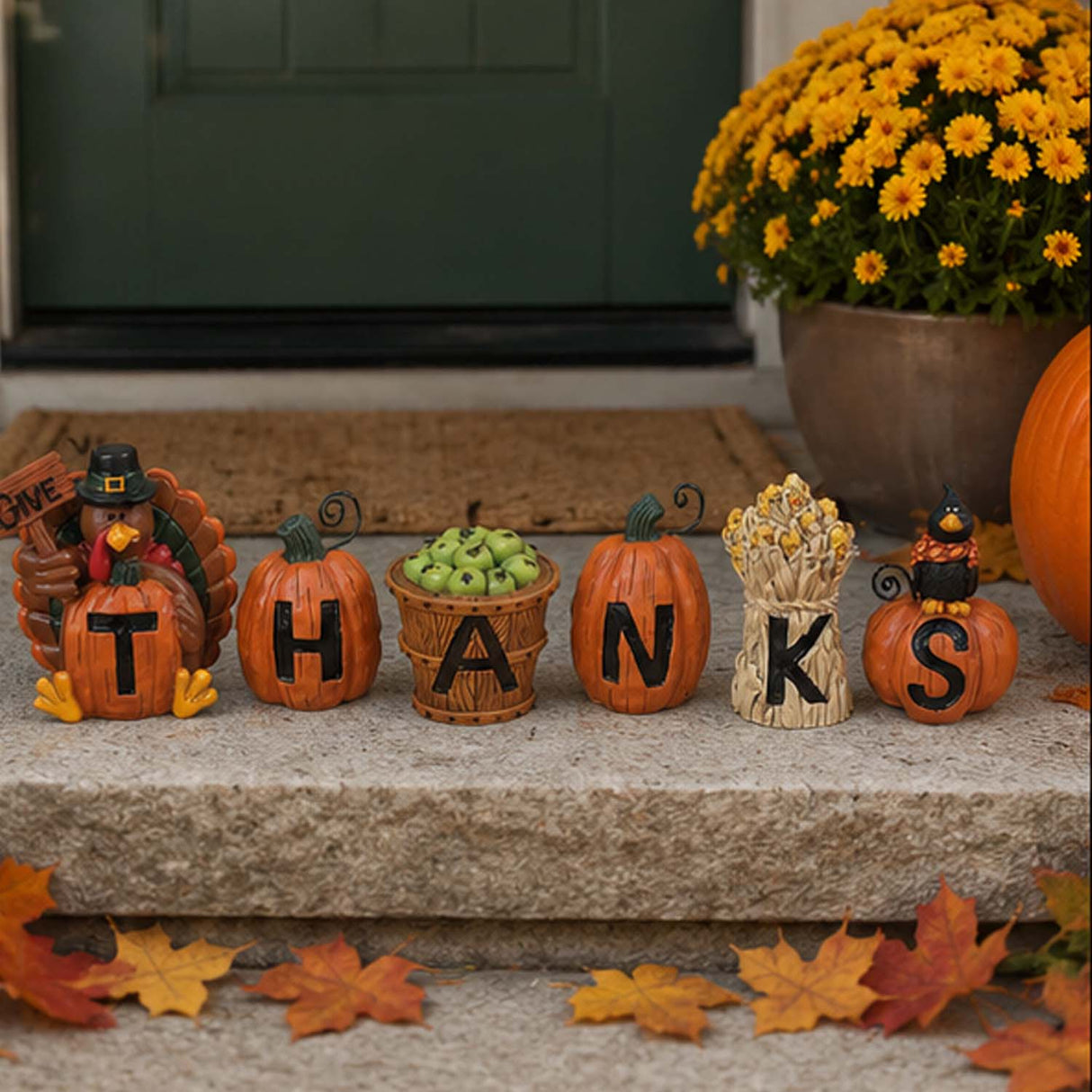 “Give Thanks” Thanksgiving Blocks Fall Decoration Set (6 Pc)