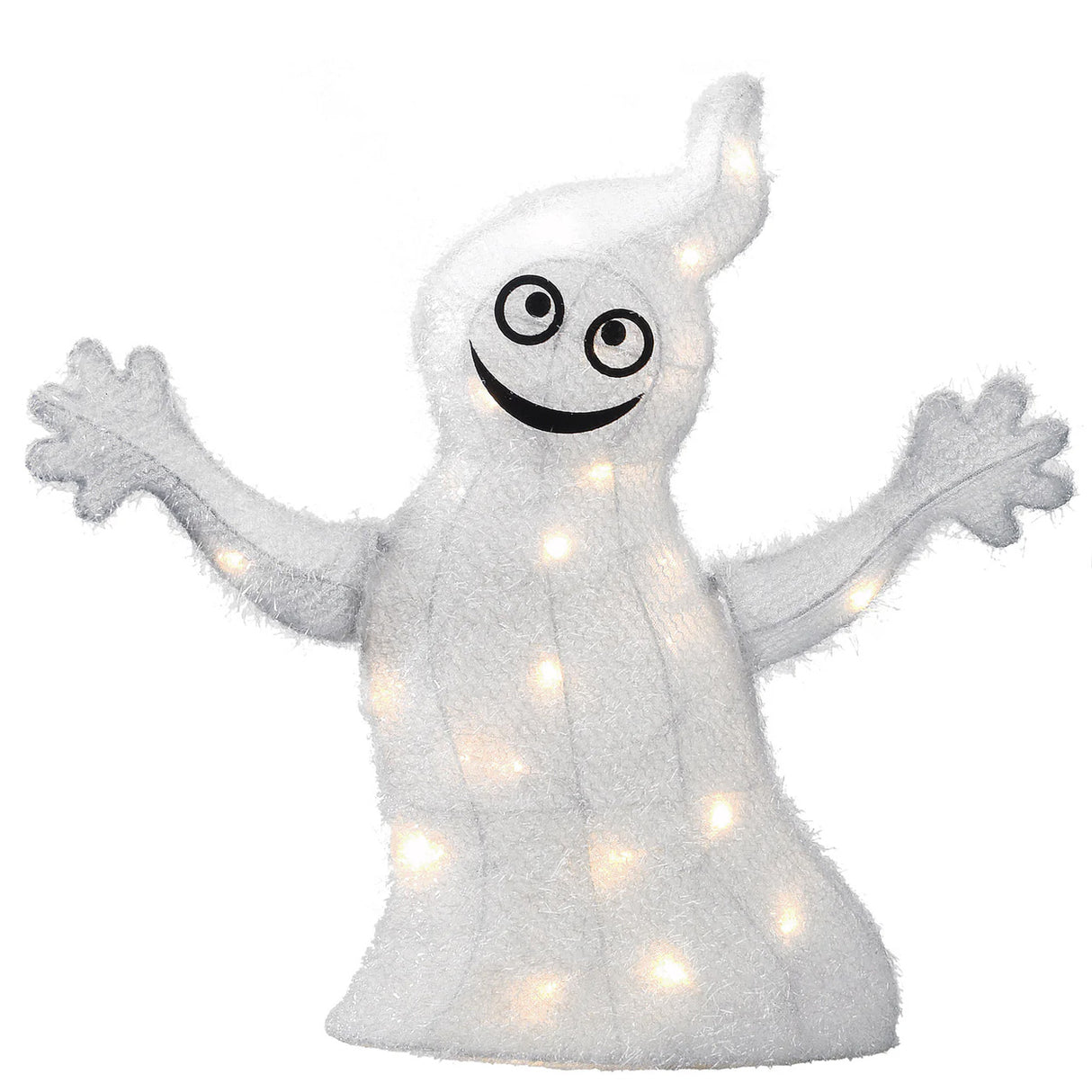 18 in Pre Lit White Ghost Halloween LED Outdoor Decor