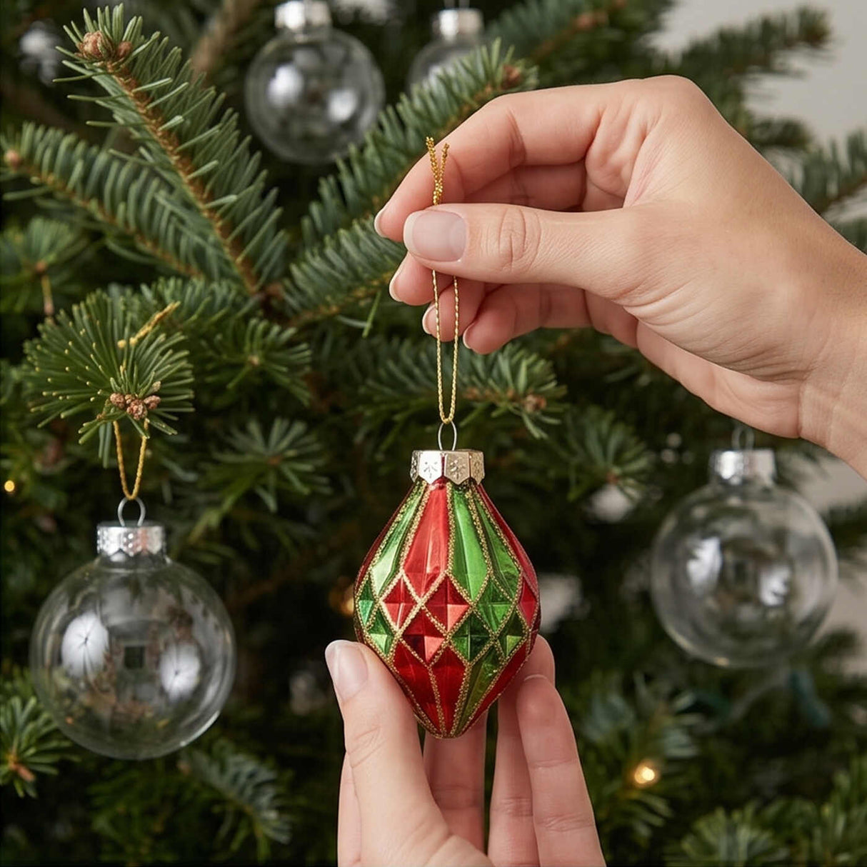 20PC Rural Homestead Blown Glass Christmas Ornament Set