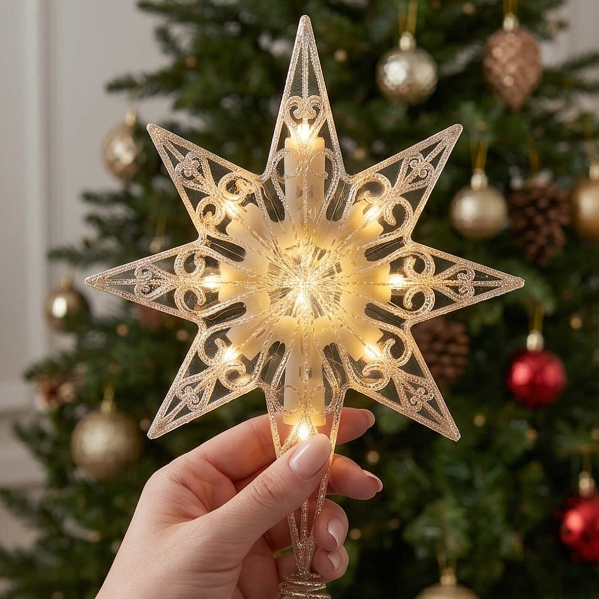 11IN Battery Operated Bethlehem Star Tree Topper