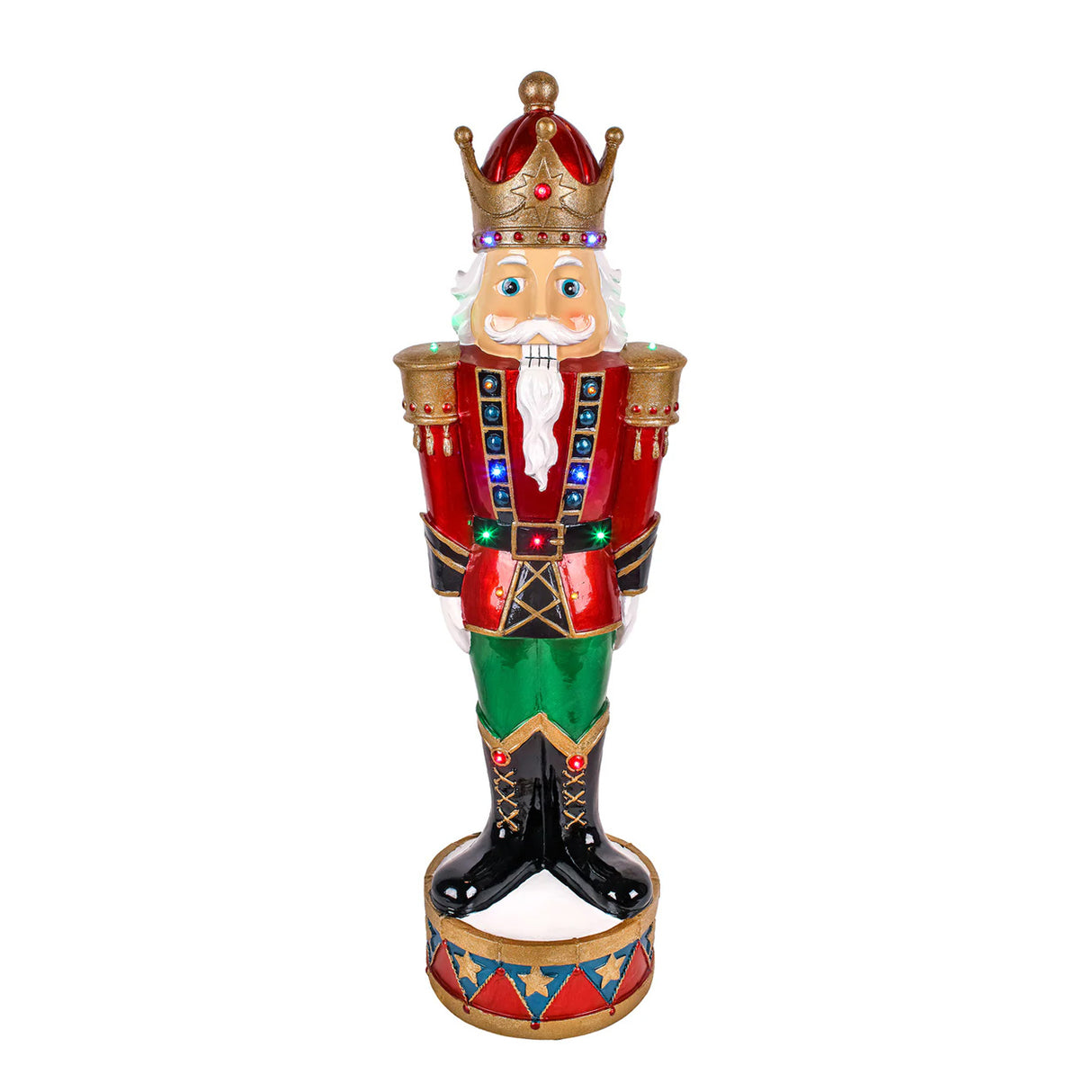 36IN Pre-Lit Nutcracker Christmas Decoration with Multicolor LED Lights Plug-In