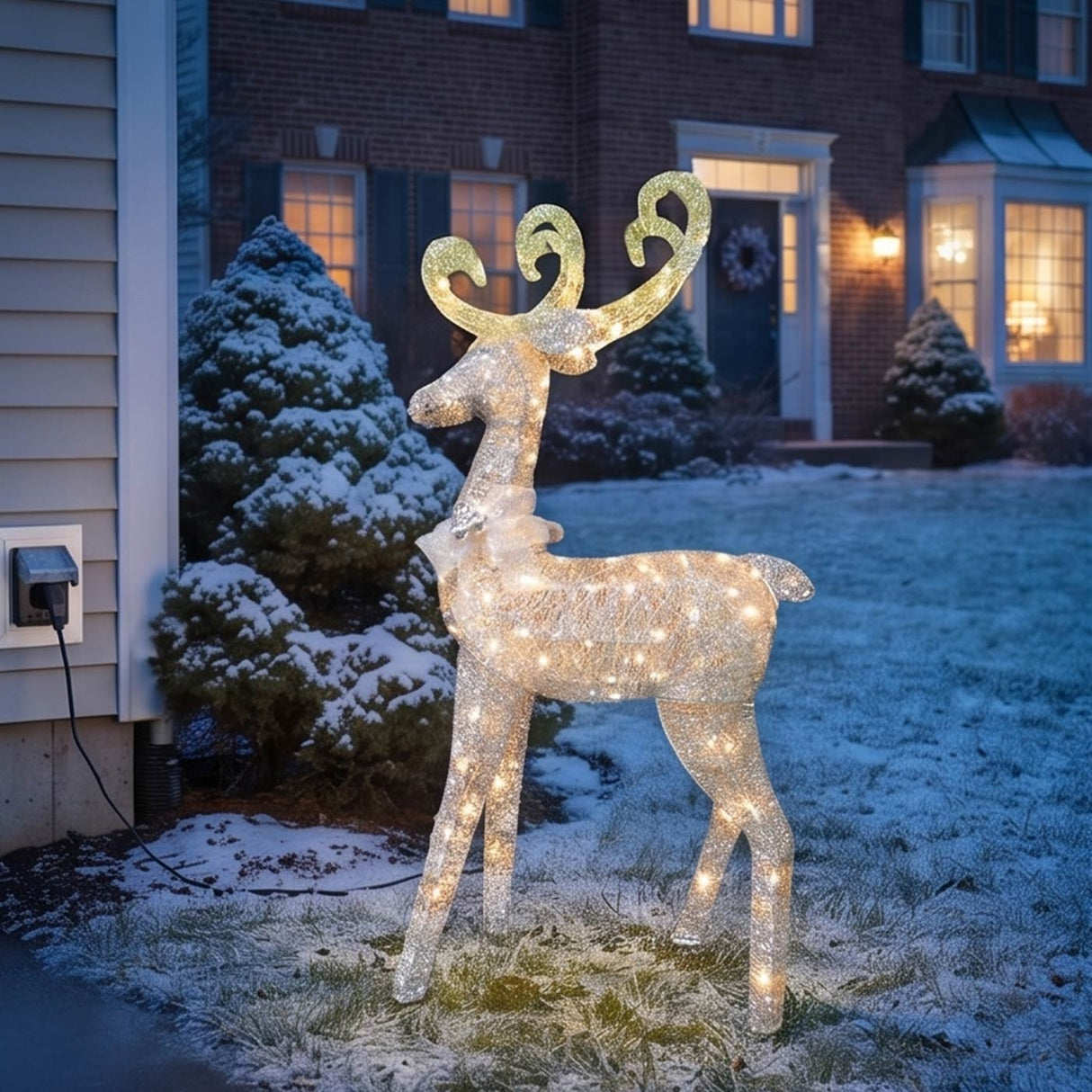 60 in. Reindeer Decoration with Clear Lights