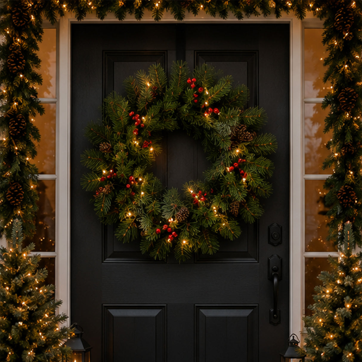 Pre-Lit 24 in. Crestwood Spruce Christmas Wreath with Twinkly Smart LED Lights