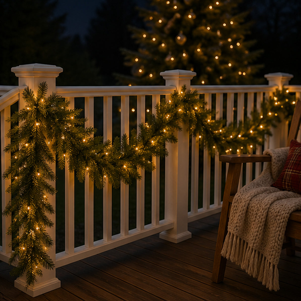 Pre-Lit Norwood Fir Garland with Clear Lights, 9 Foot (12 Diameter, Plug-In)