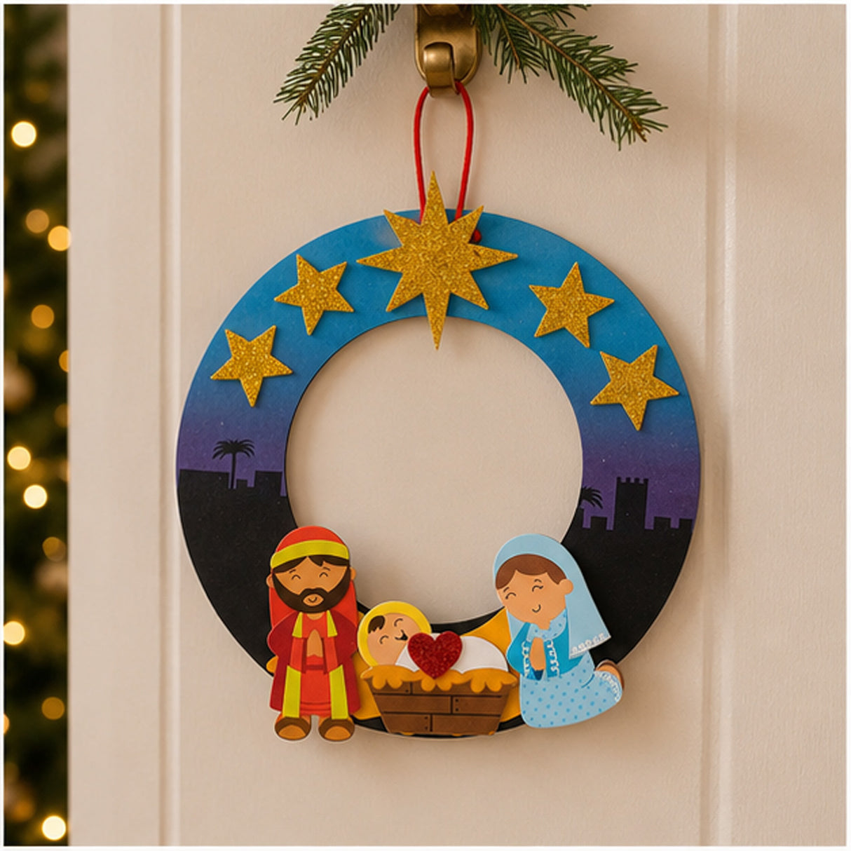 Religious Nativity Holy Family Wreath Craft Kit Makes 12