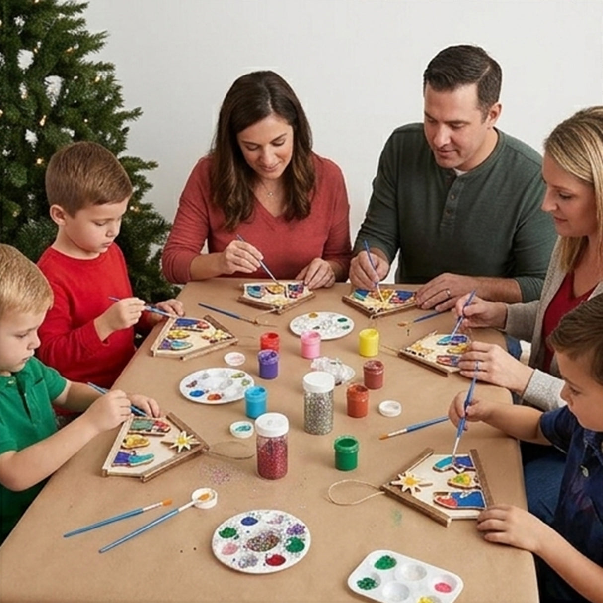 DIY Unfinished Wood Nativity Christmas Ornaments 12 Pack Craft Kit