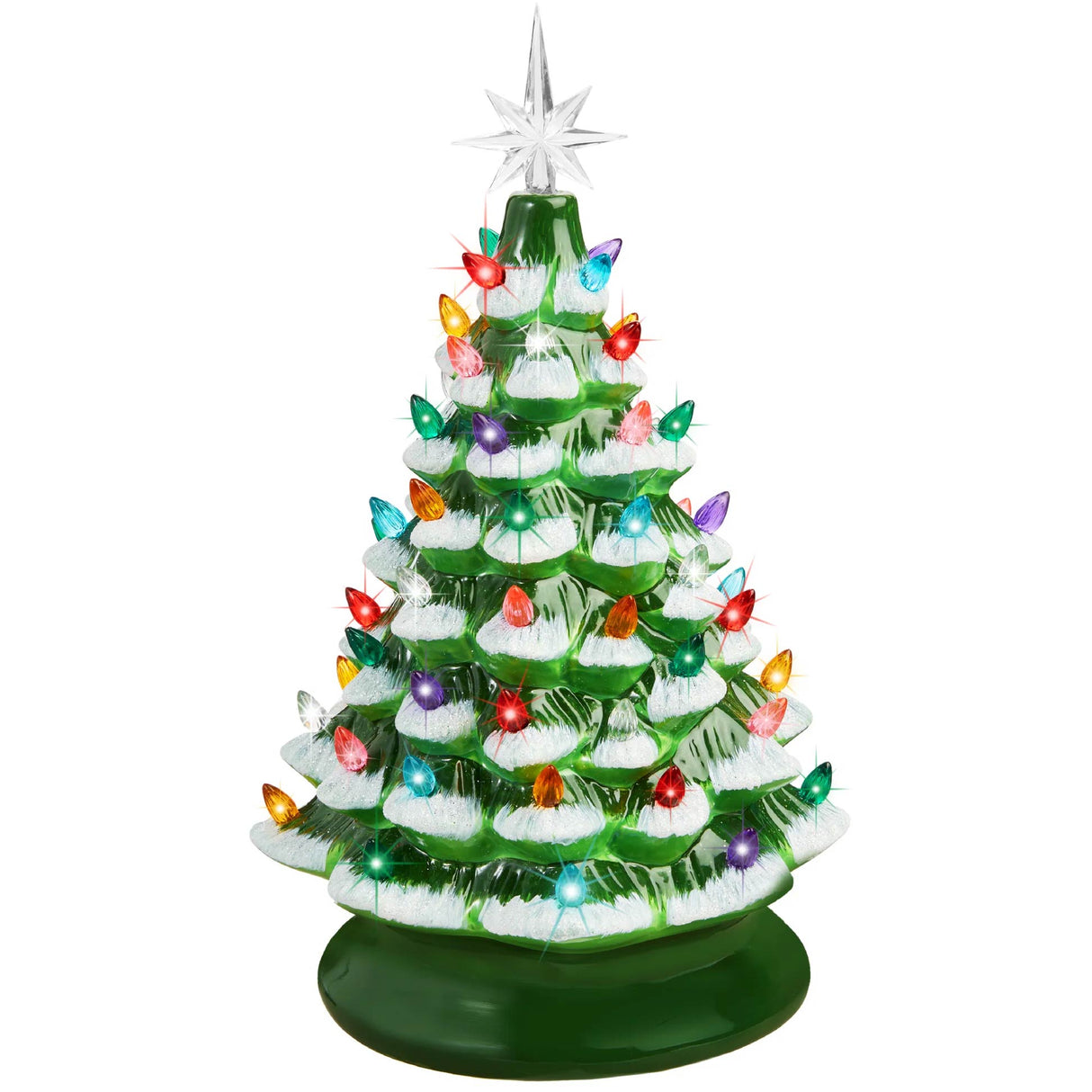 Set of 3 Pre Lit Ceramic Tabletop Christmas Trees
