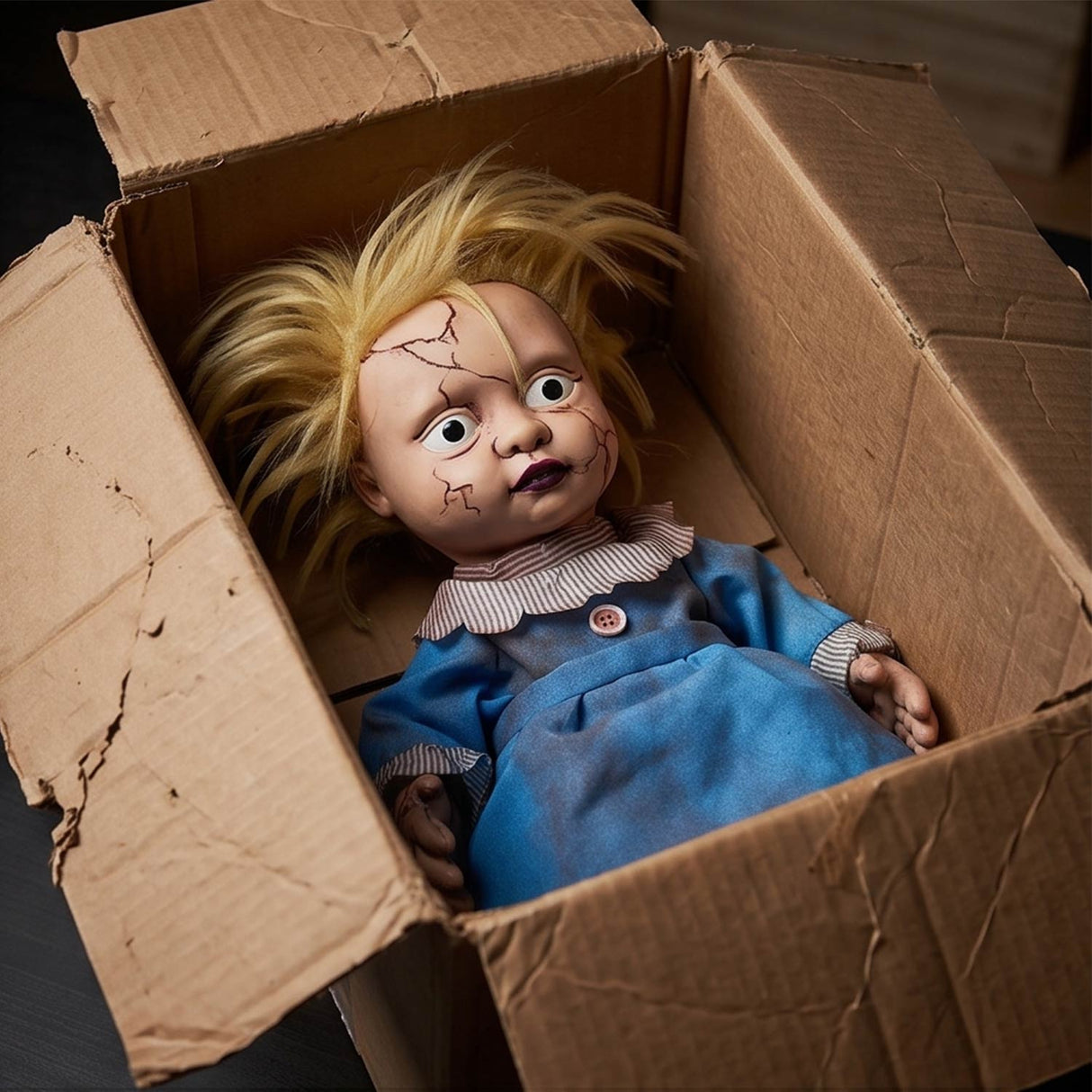11" Creepy Kicking Girl Doll Animated Prop Halloween Decoration