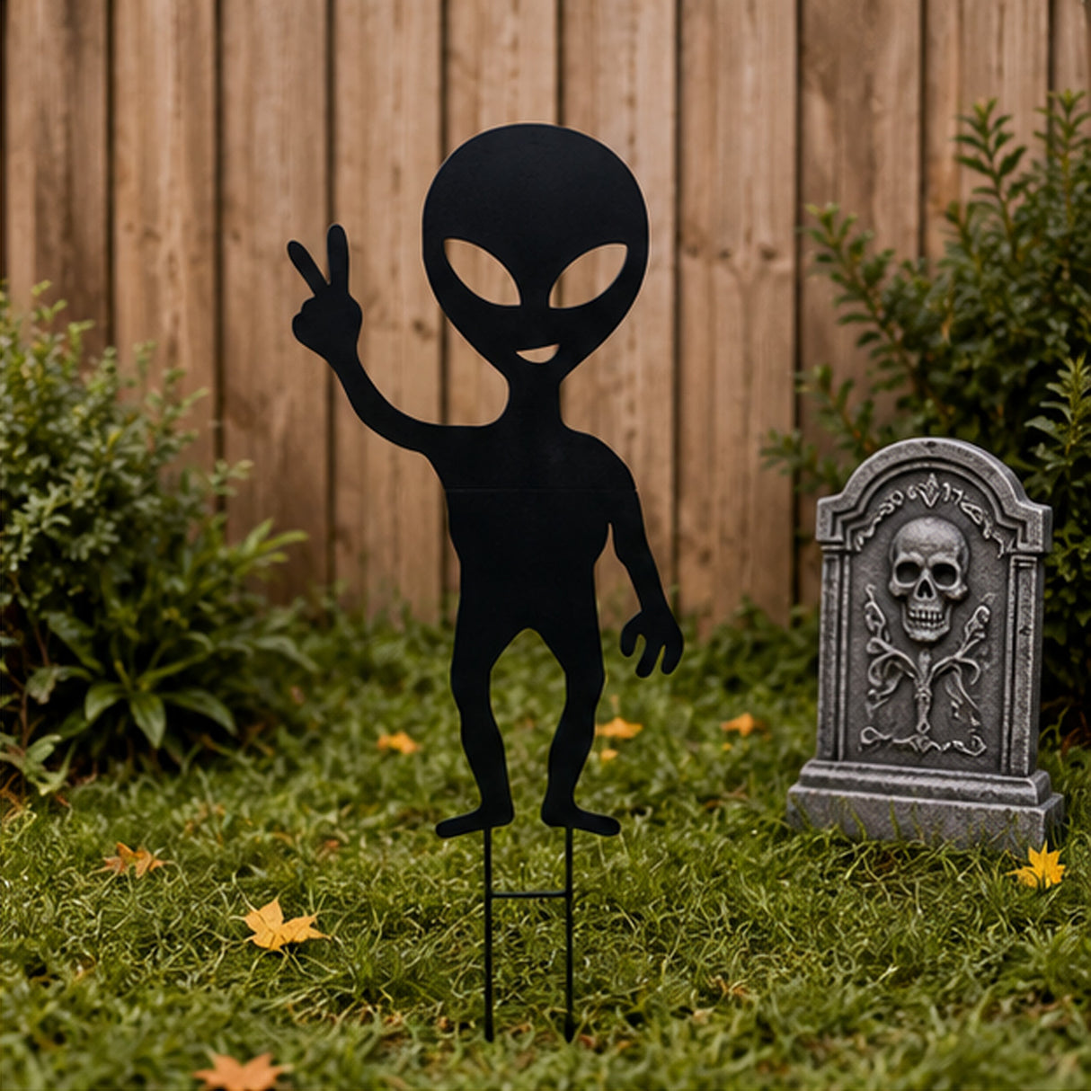 38 in Halloween Alien Lawn Stake Outdoor Garden Decor