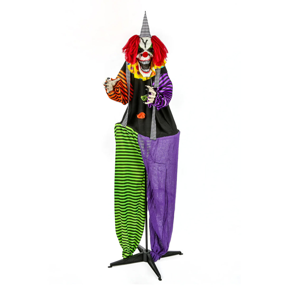 67 in Animated Sound Activated Spooky Clown Halloween LED Decor