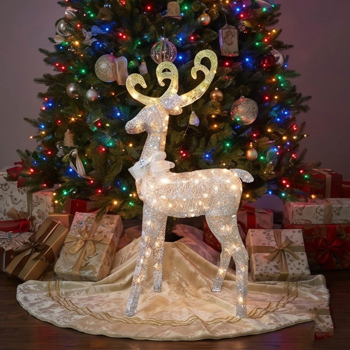 60 in. Reindeer Decoration with Clear Lights