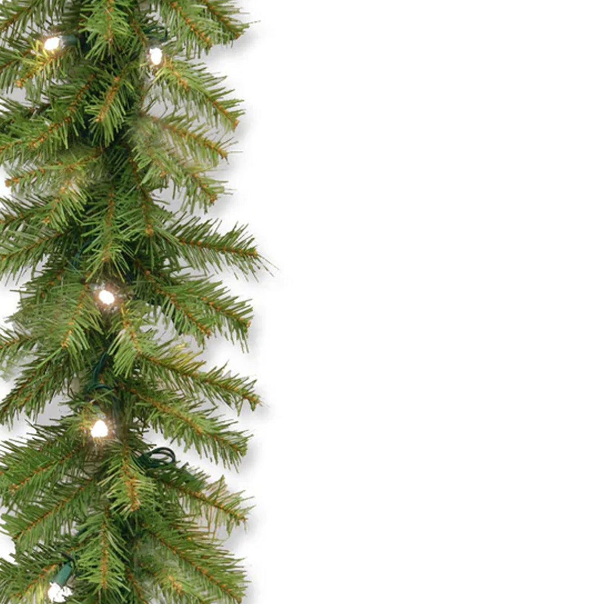 9FT Pre-Lit Norwood Fir Garland with Warm White LED Lights