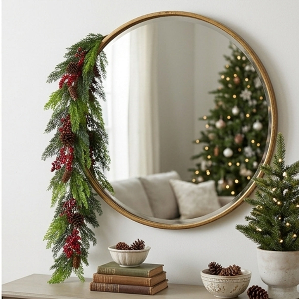 Christmas Joy Garland, 5 Foot Decorative Holiday Garland
