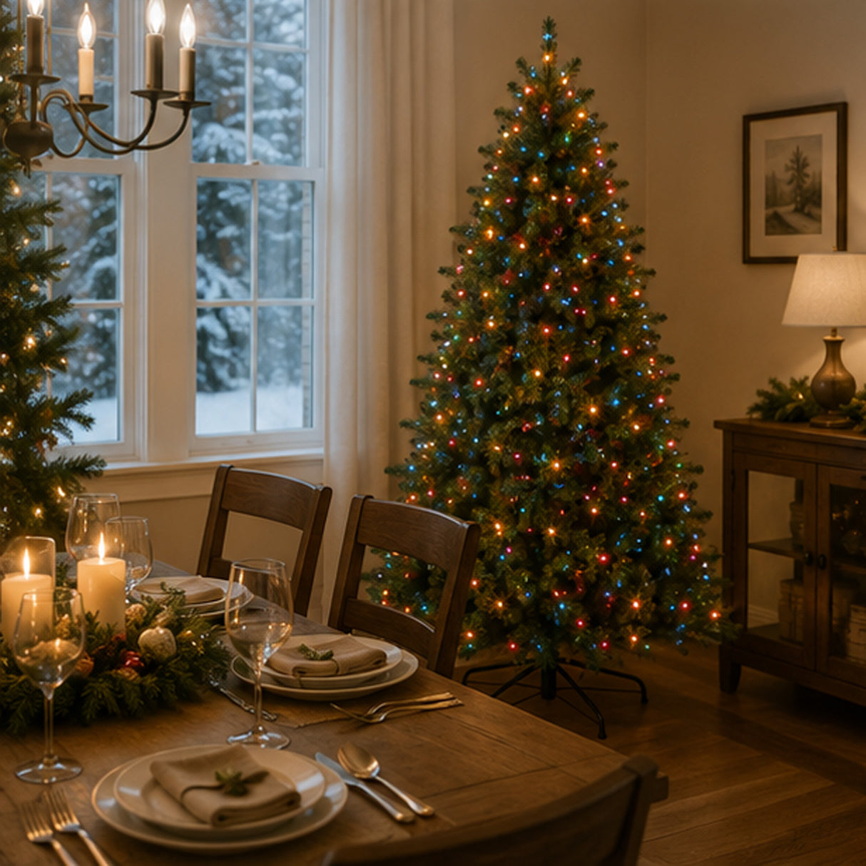 9ft Pre-Lit Dunhill Fir Christmas Tree with 1,100 Clear Lights