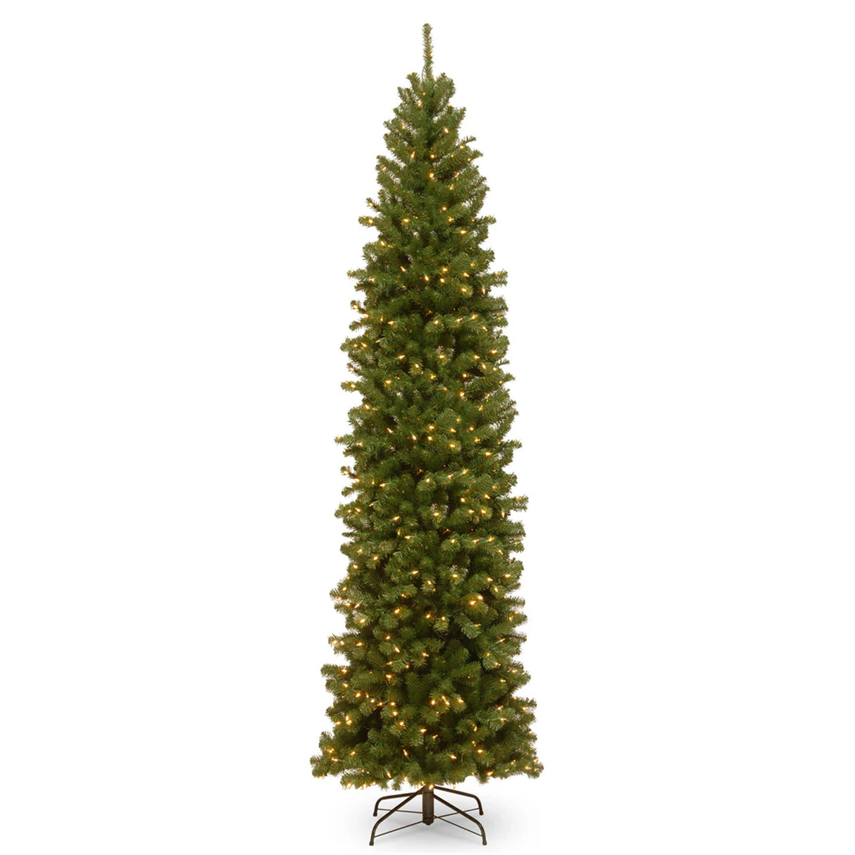 9ft Pre-Lit North Valley Spruce Pencil Slim Christmas Tree with Clear Lights