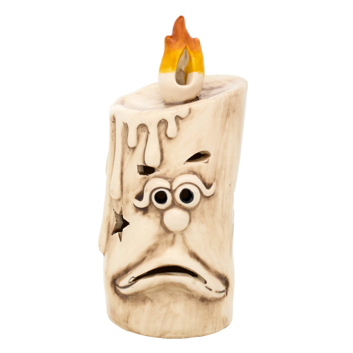 Halloween Ghostface Porcelain Candle with Multicolor LED Lights