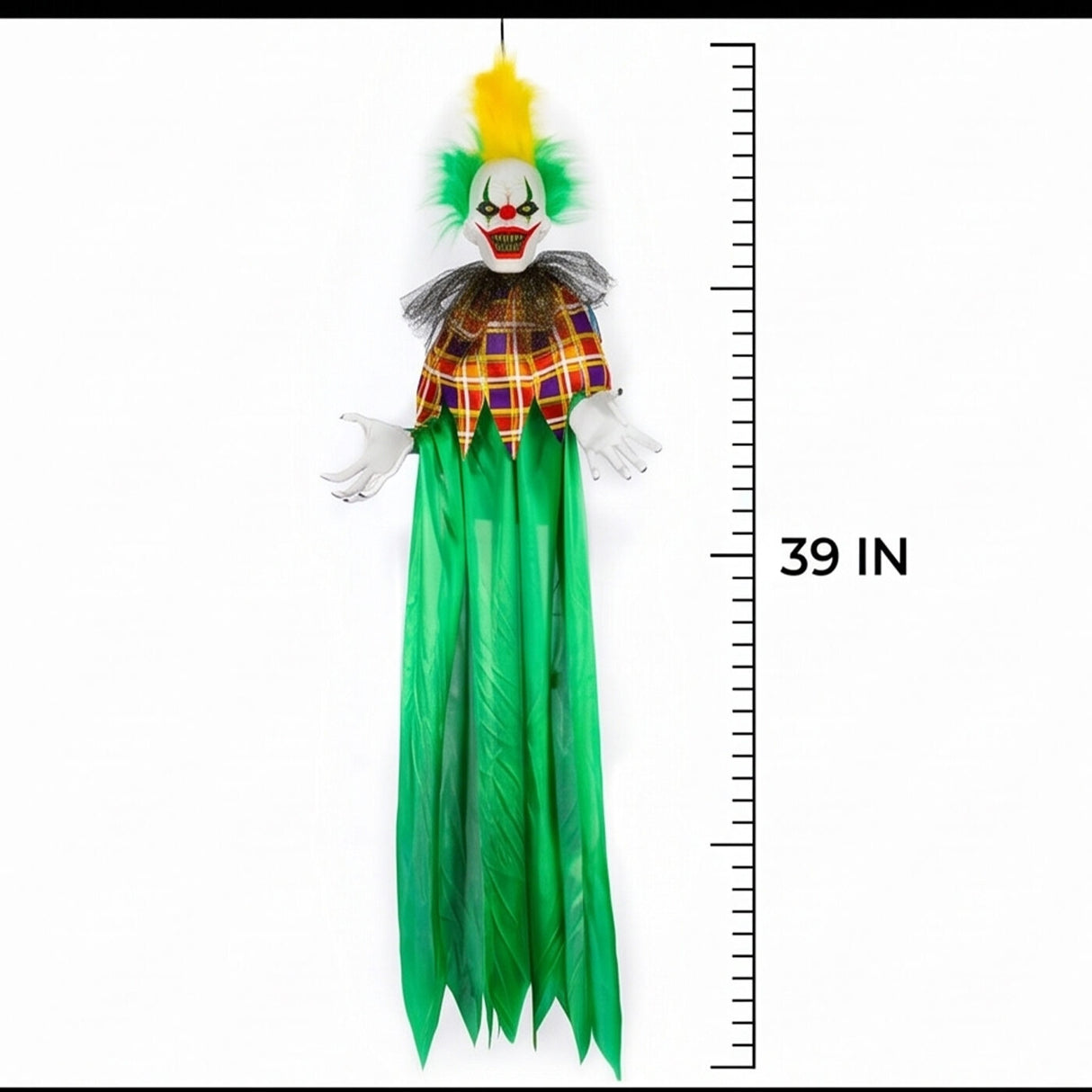 39 in Animated Hanging Scary Clown Halloween LED Decor