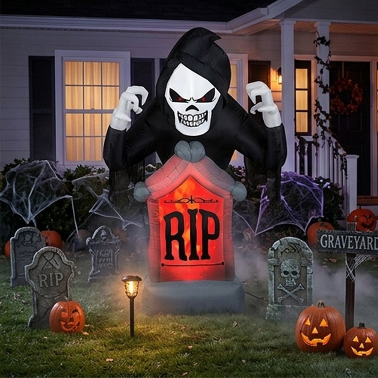 6FT Inflatable Shaking Grim Reaper Halloween Decoration