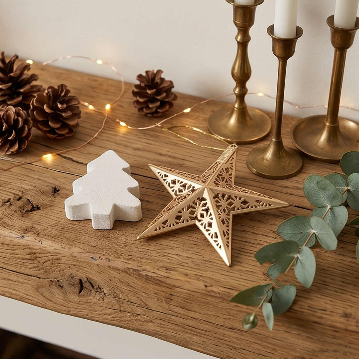 Scentsicles White Winter Fir Gold Star Refillable Ornament