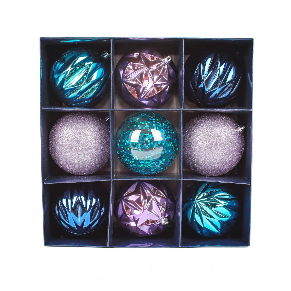13 Inc. Blue Lavender Christmas Ball Decor Set