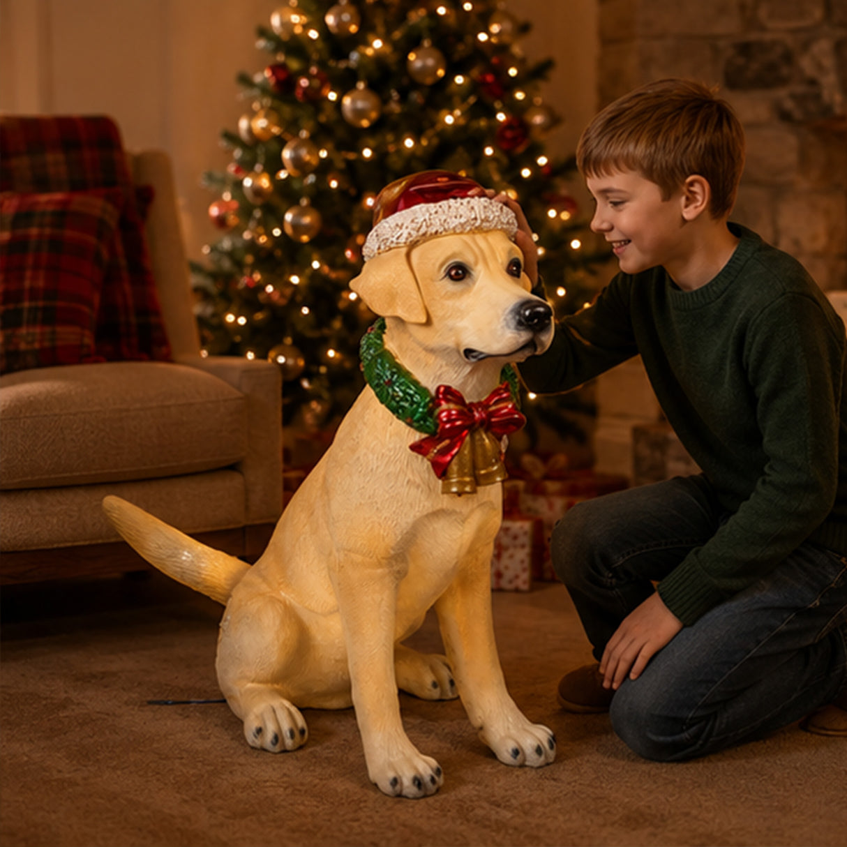 28IN Motion Activated Labrador Retriever with LED Lights