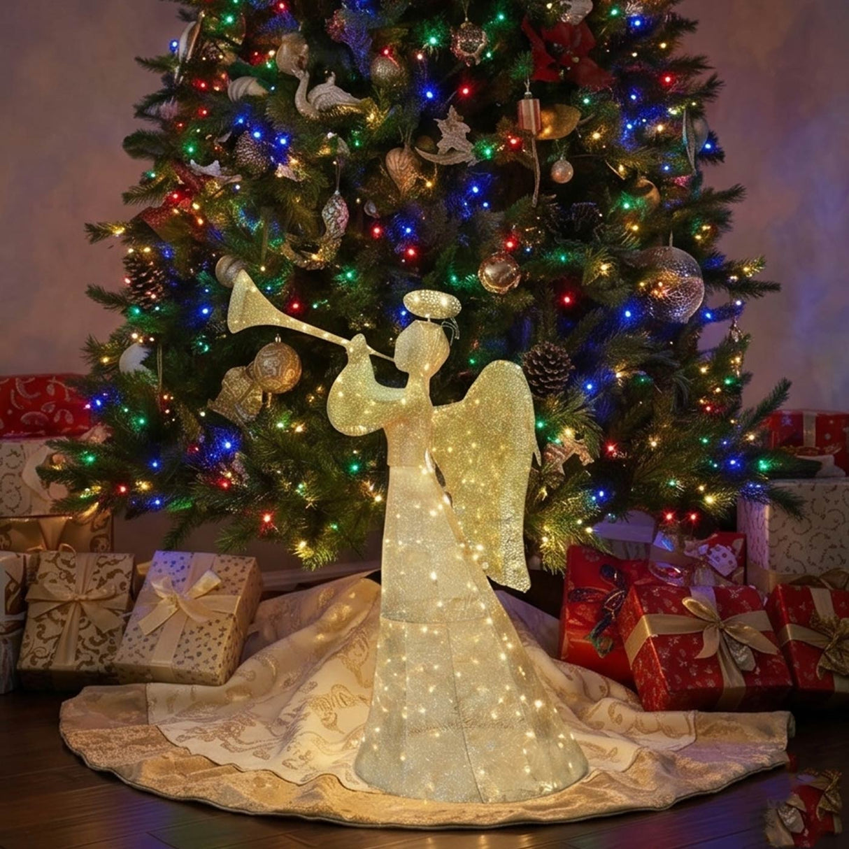 60 Inc Champange Angle Decoration With White LED Lights
