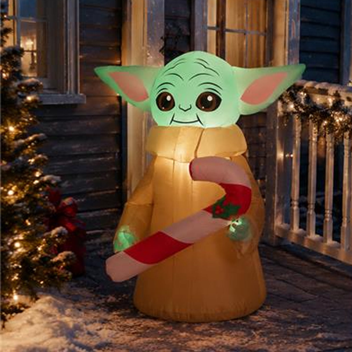 3.5 ft. Inflatable Grogu with LED Lights, Plug-In Star Wars Holiday Yard Decoration