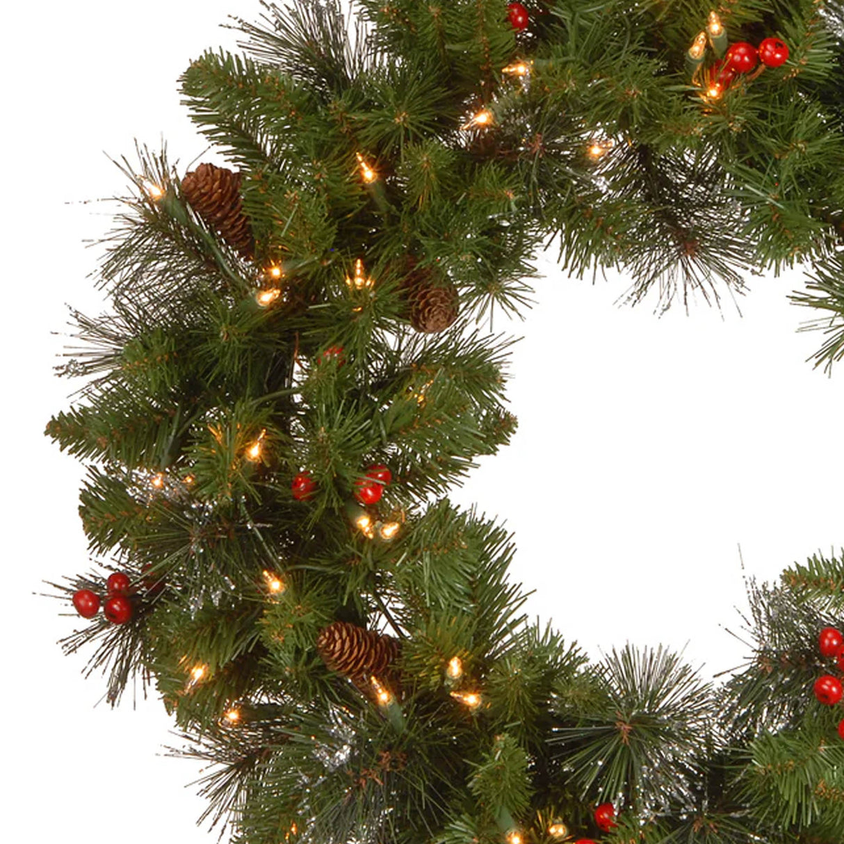 Pre-Lit 24 in. Crestwood Spruce Christmas Wreath with Twinkly Smart LED Lights