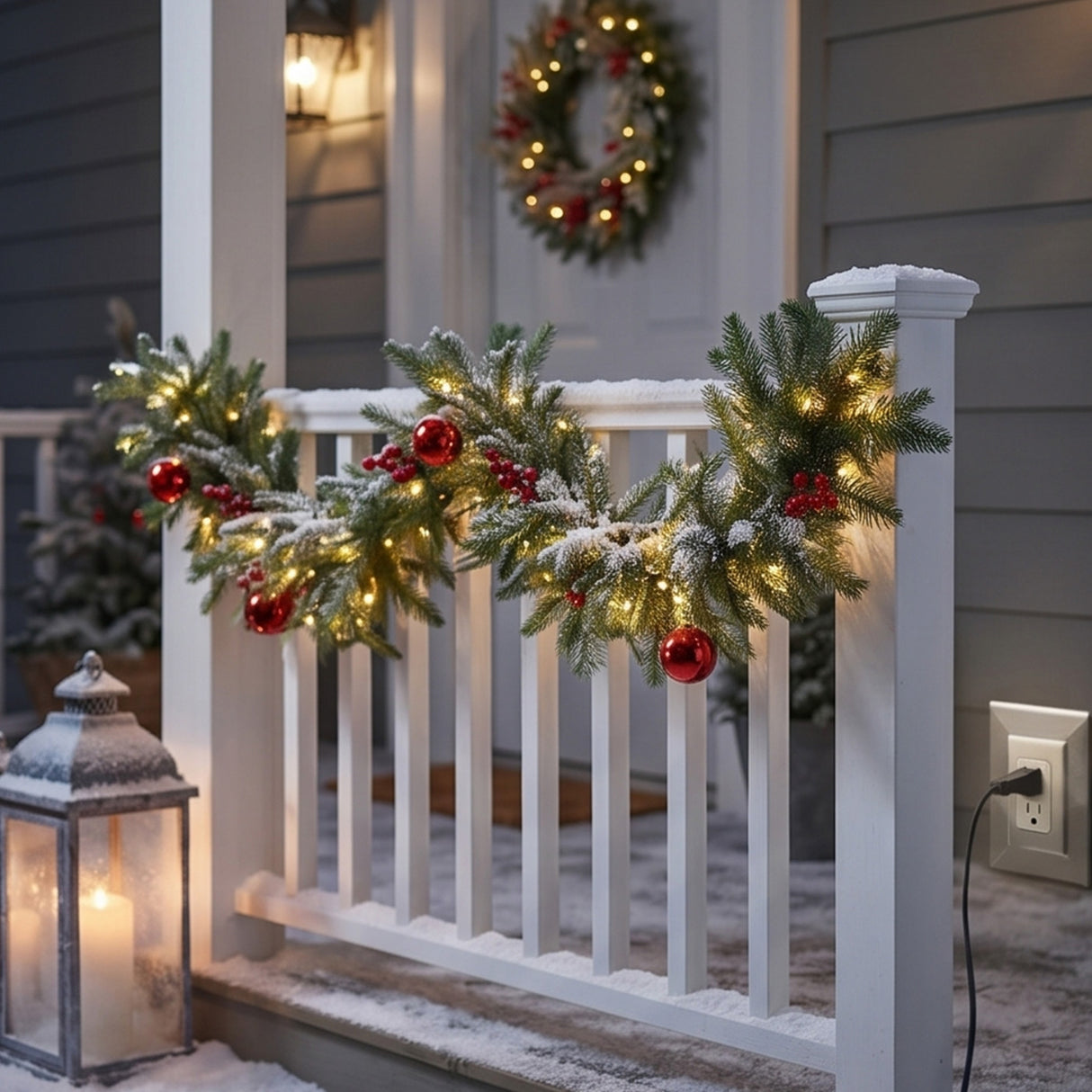 6FT Pre-Lit Scotch Creek Fir Garland with Warm White LED Lights