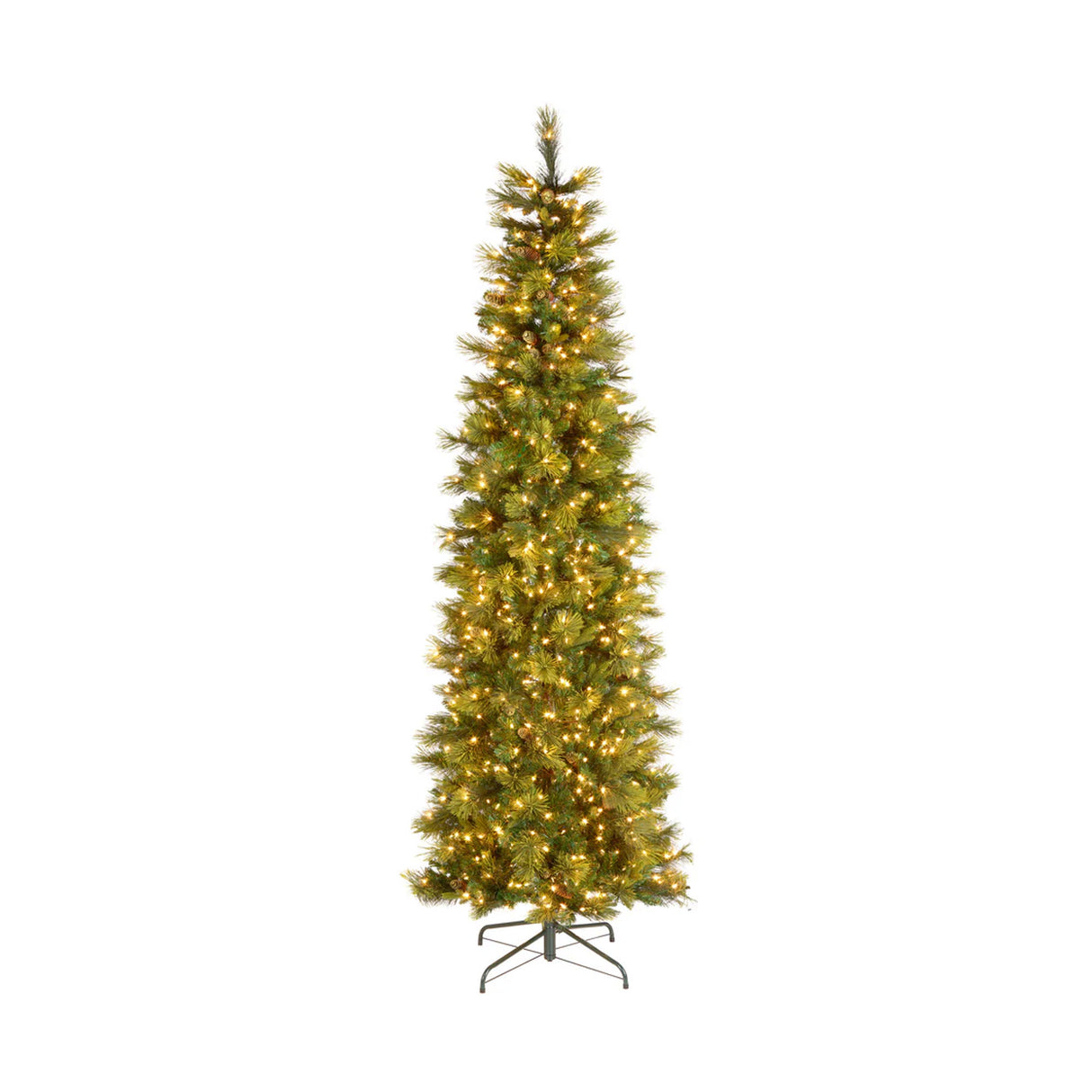 9ft Pre-Lit Carolina Pine Slim Christmas Tree with Clear Lights