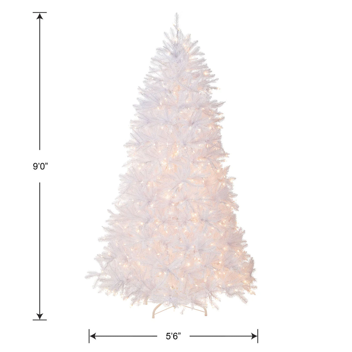 9ft Pre-Lit Dunhill Fir White Christmas Tree with Clear Lights