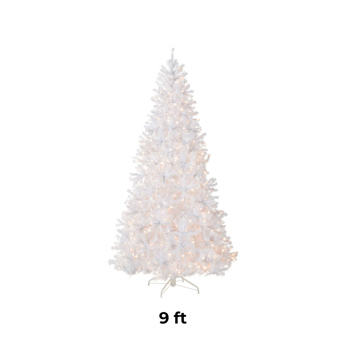 9ft Pre-Lit North Valley White Spruce Christmas Tree with Clear Lights
