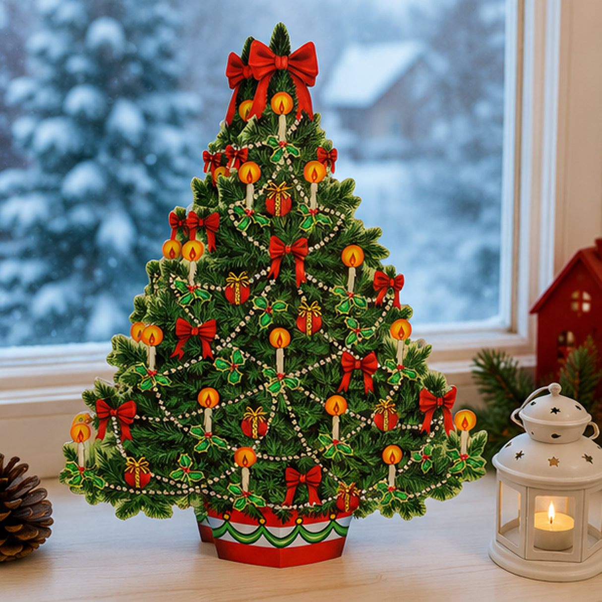 3D Christmas Tree Centerpiece Table Decoration 11.75 Inch