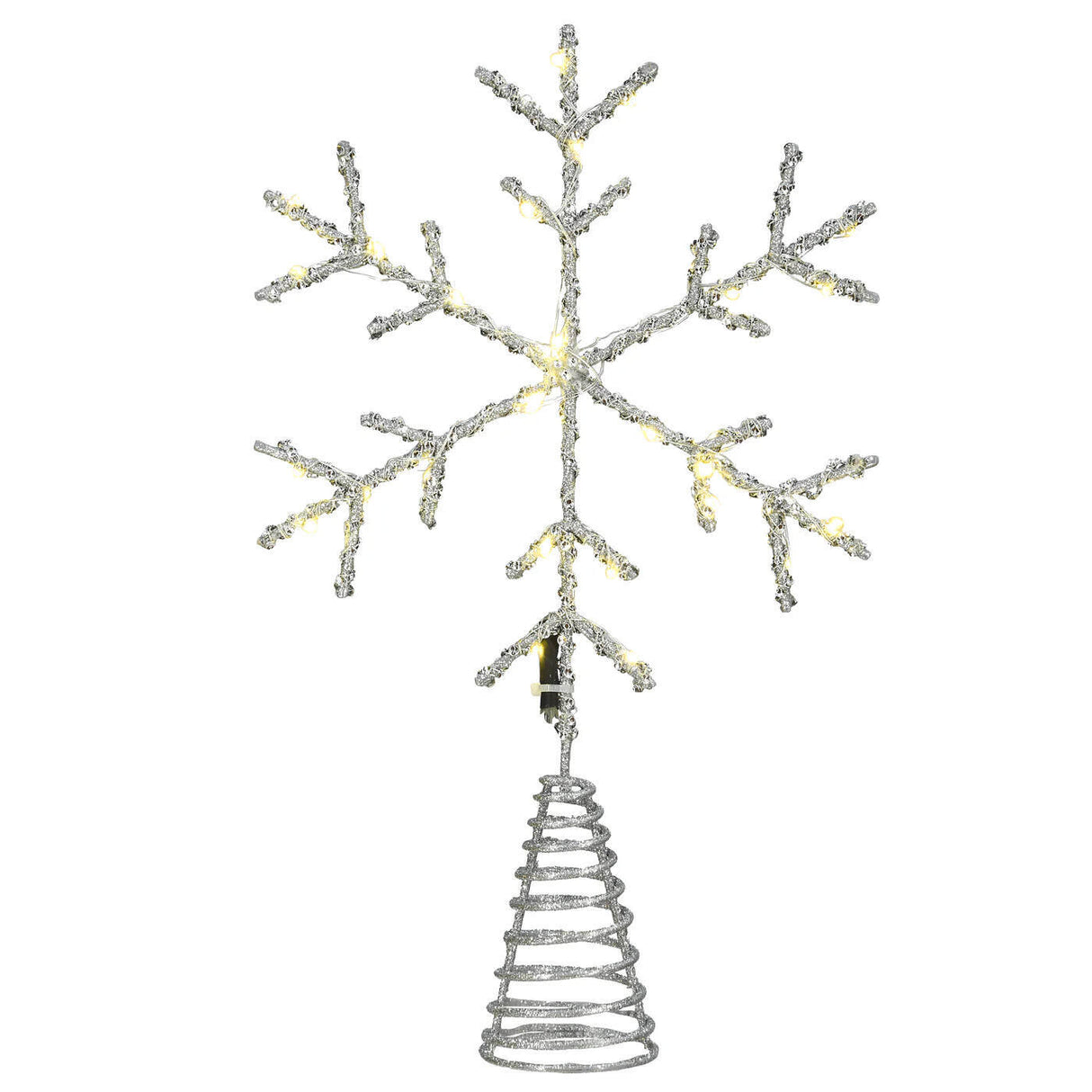 14.5IN Snowflake Tree Topper with Dual Color Lights