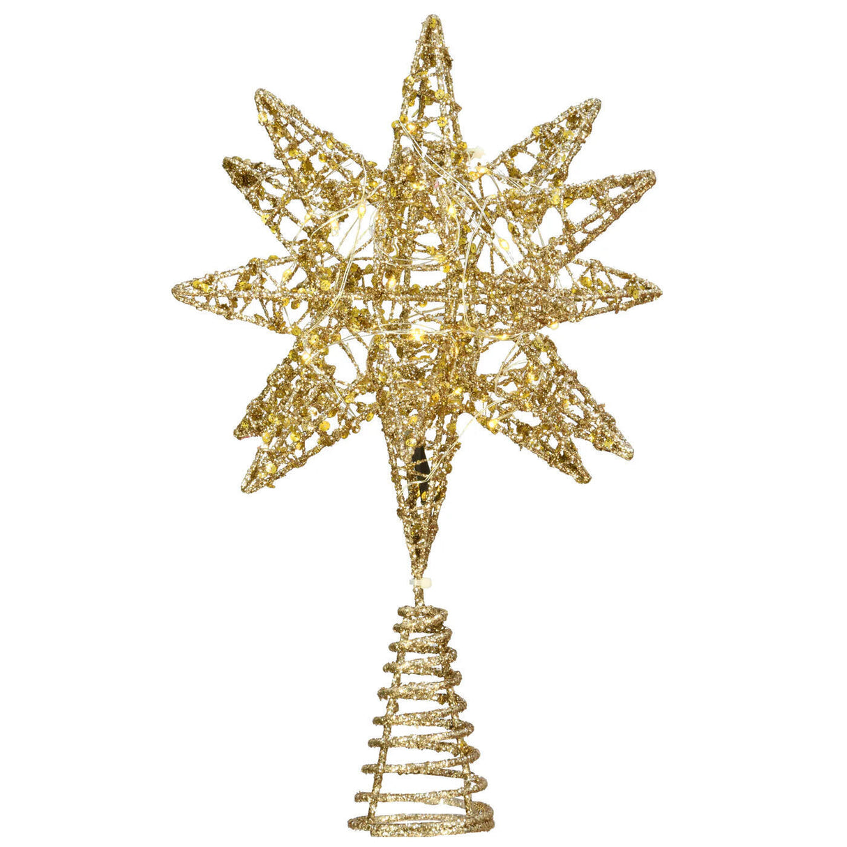 14.5IN Falling Star Tree Topper with Dual Color Lights