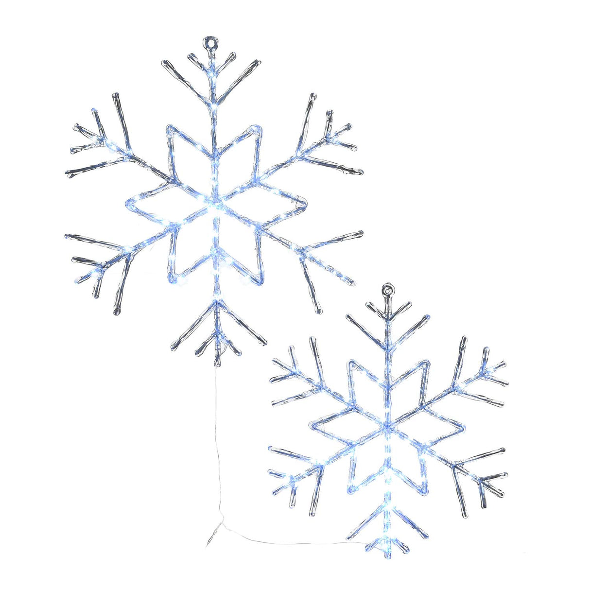 24IN Pre-Lit Six Point Star Snowflake with Cool White LED Lights