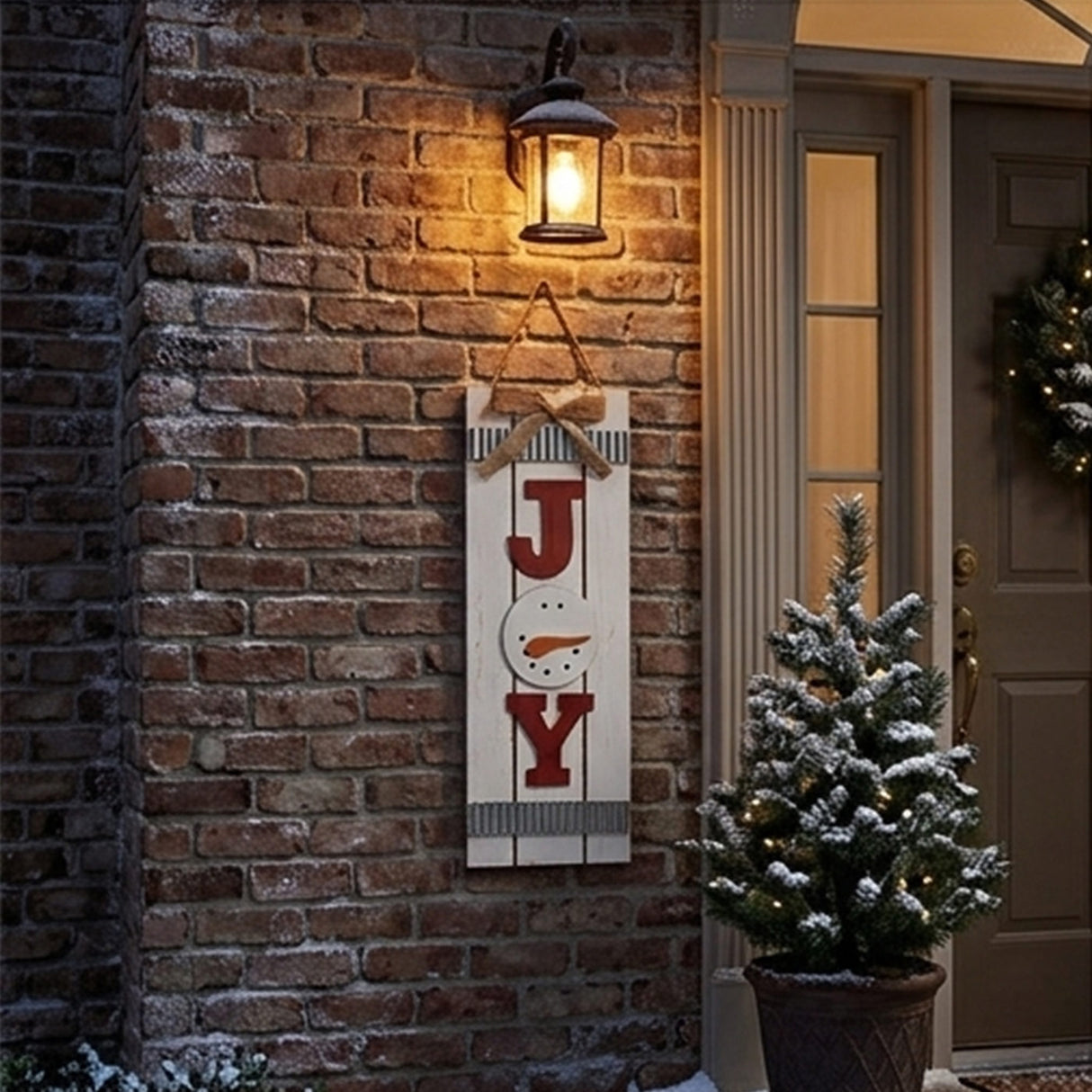 18IN JOY Snowman Wall Art Christmas Sign