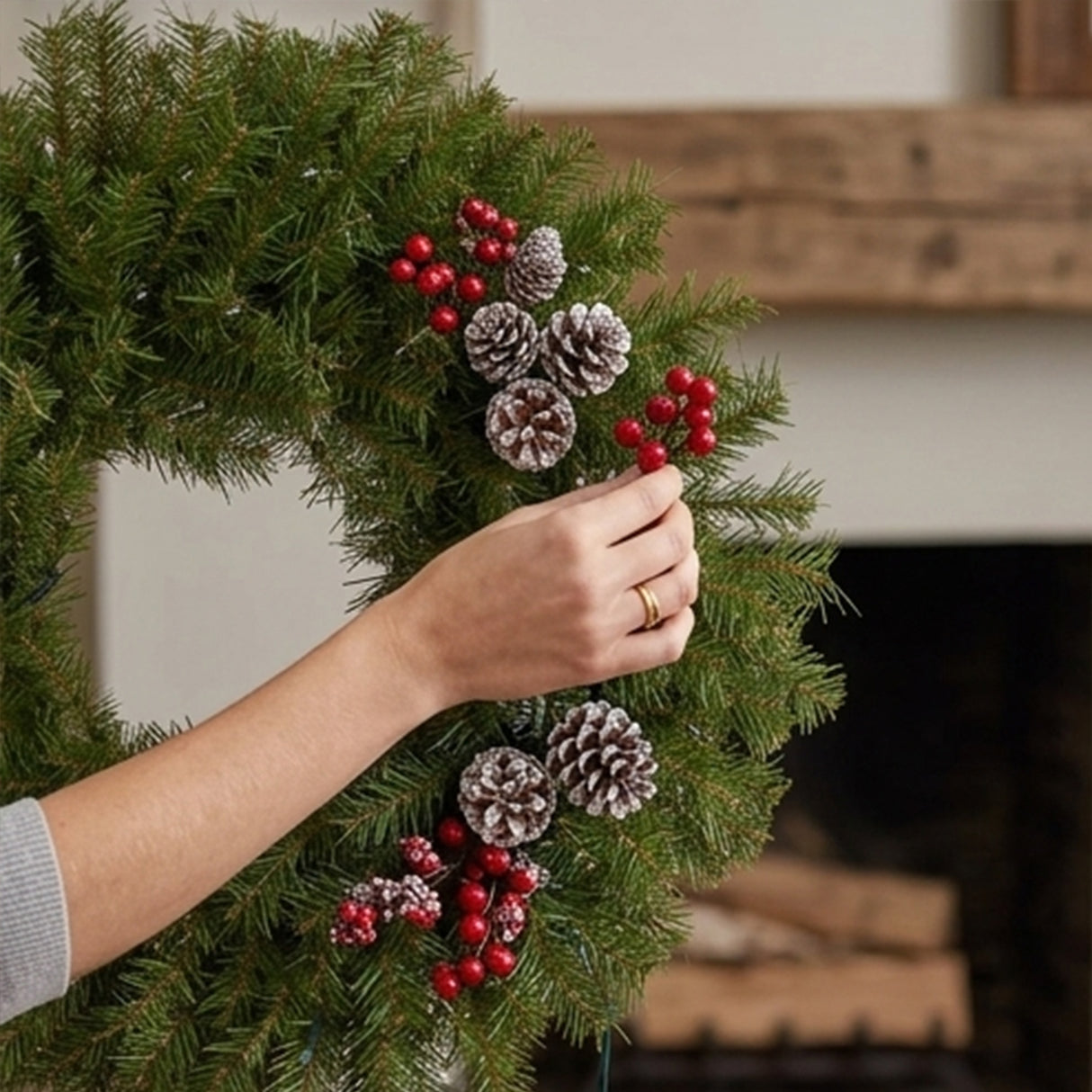 Pre-Lit 30 in. Norwood Fir Christmas Wreath with Twinkly Smart LED Lights