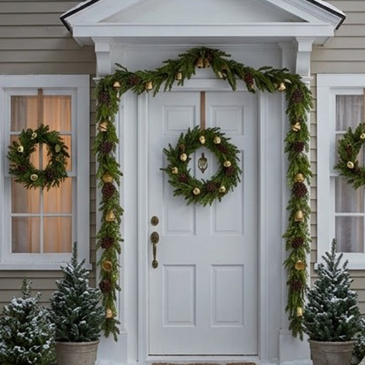 Christmas Bells Pine Garland, 6 Foot Decorative Holiday Garland