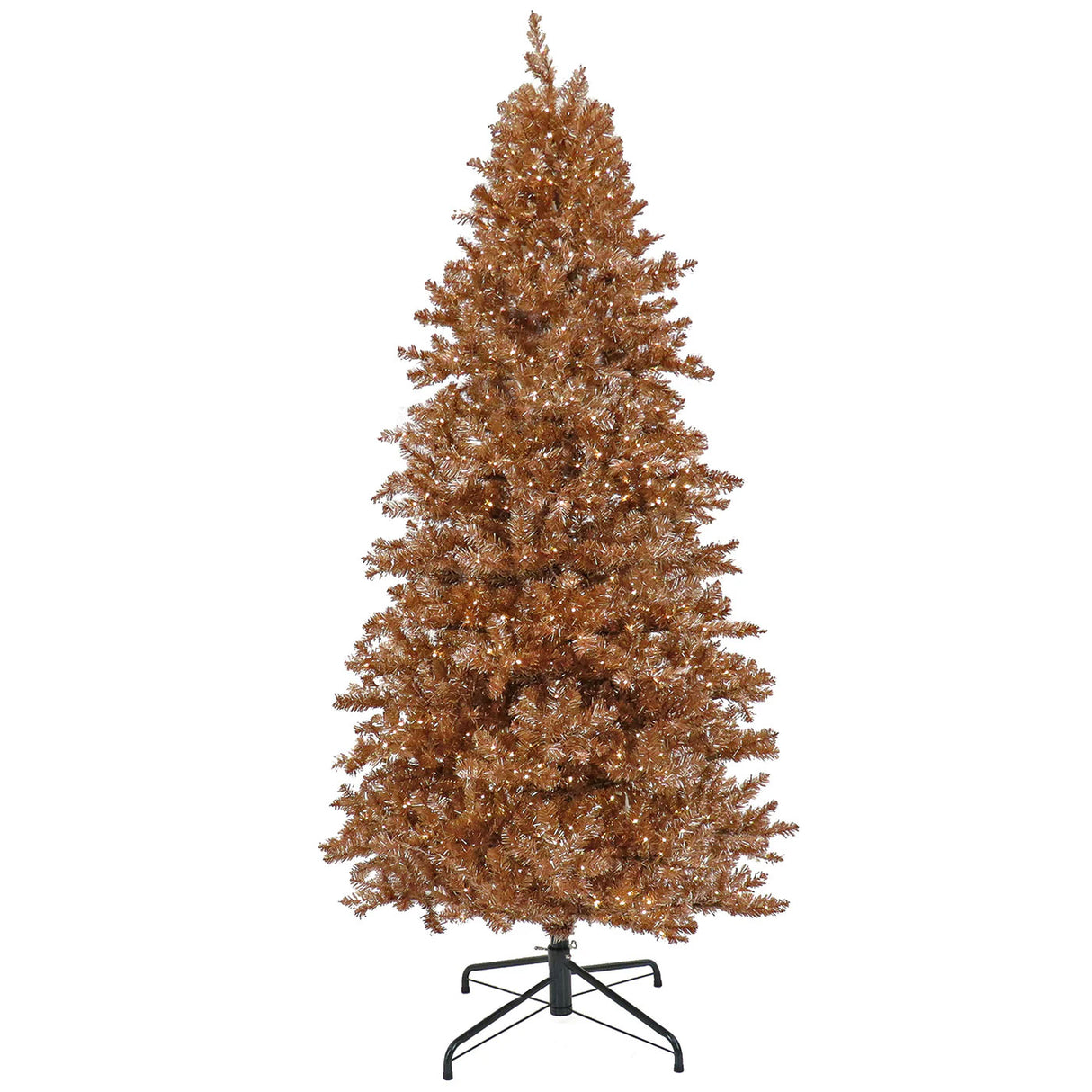 9ft Pre-Lit Rose Gold Metallic Christmas Tree with Warm White LED Lights