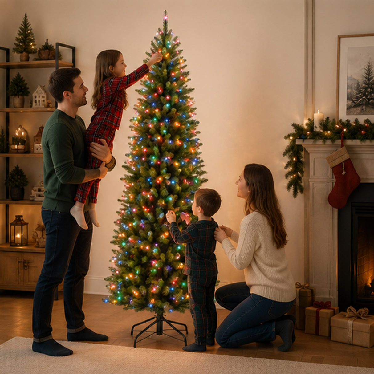 10ft Kingswood Fir Pencil Slim Artificial Christmas Tree (Unlit)