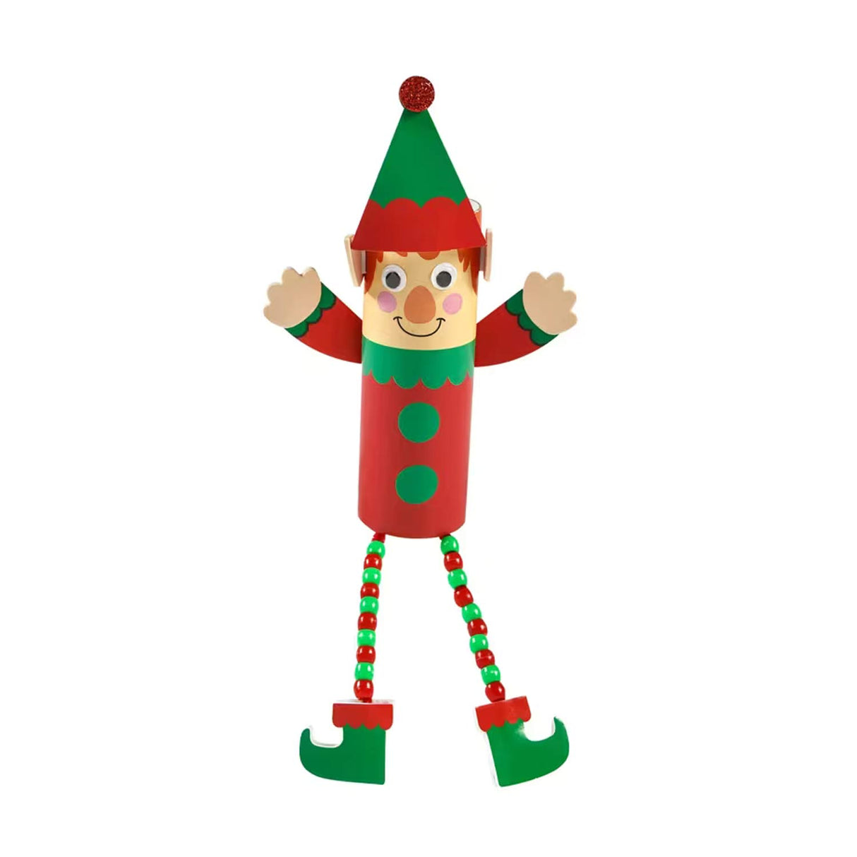 Christmas Elf Craft Tube Kit with Bead Legs Makes 12