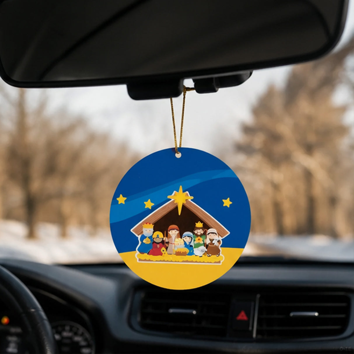 Nativity Paper Sticker Scene Christmas Ornaments 5 Inch 24 Pc