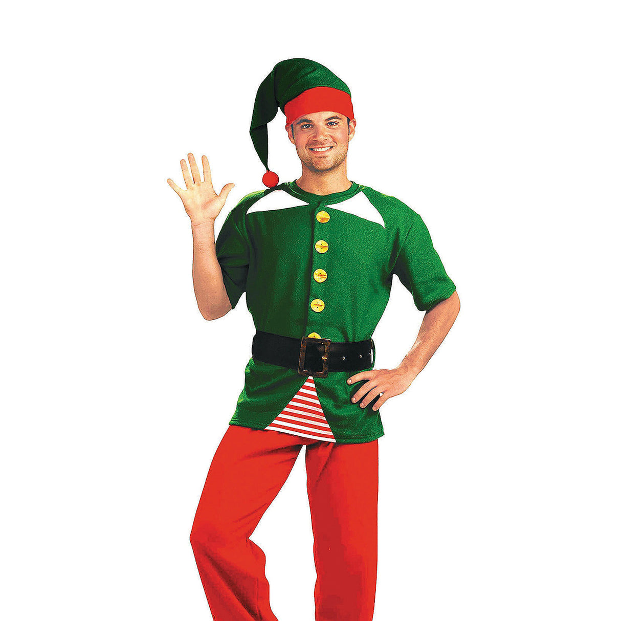 Jolly Elf Christmas Costume Adult Holiday Outfit Kit