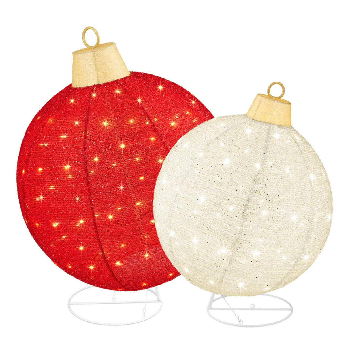 Lighted Pop-Up Christmas Ornaments Outdoor Decoration Set 2 Pc LED