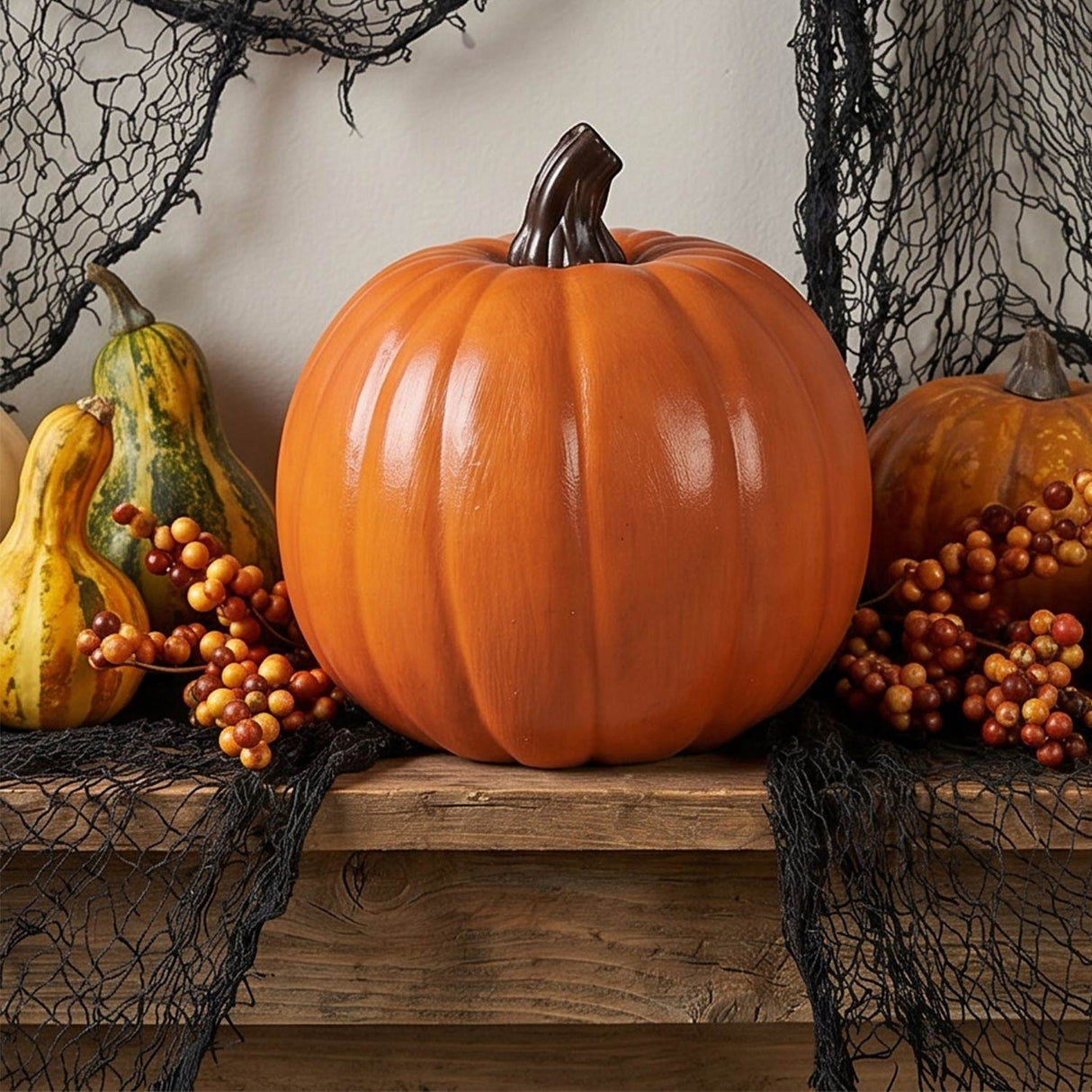 9" x 8 1/4" Orange Foam Pumpkin Halloween Decoration
