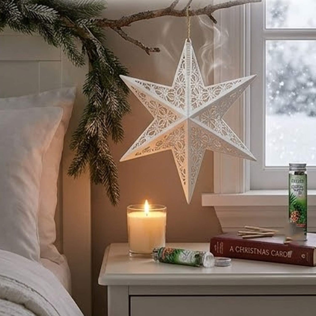 Scentsicles Decorative Ornament, Metal White Star with Refill